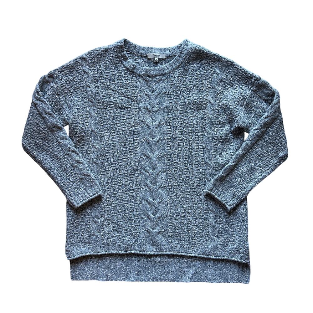 Madewell Gray Cable Knit Wool Cotton Cashmere Oversized Boxy Sweater Size Small